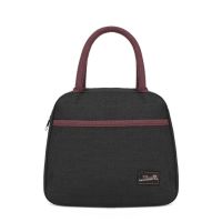 帆布防水手提便当包学生卡通饭盒袋带饭包妈咪包饭盒包手提包女 99黑色