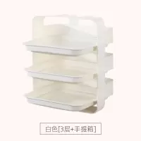 配菜神器壁挂家用配菜墙壁挂架多层收纳架备菜盘厨房多功能置物架 3盘+手提箱[白色套装]