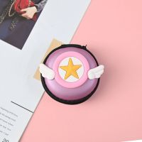 迷你硅胶零钱包可爱卡通硬币包韩版钥匙包耳机包学生小包包女 星星翅膀(圆包无挂绳)