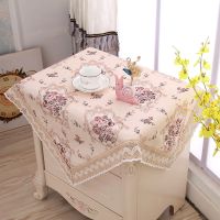 欧式万能盖巾微波炉罩电视冰箱洗衣机床头柜盖布多用巾茶几桌布 咖啡 55X55CM