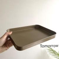 北欧ins风复古铜色托盘收纳盘家居软装装饰摆件客厅卧室样板房 复古铜色