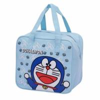 饭盒袋便当手提包牛津布小学生上班族带饭袋子双层耐脏耐磨收纳袋 湖蓝-叮当(正脸)