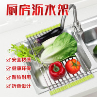 碗架中号大号碗架厨房用品沥水碗架厨房碗盘置物架碟筷子收纳架 12管小号绿色23*37cm