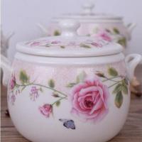 陶瓷调味罐耐高温辣椒油罐油盐罐猪油罐调料罐单个家用大号储物罐 春色 小号无盖孔无勺子