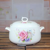 大号陶瓷猪油罐双耳带盖耐高温家用厨房辣椒油罐微波炉汤碗 B款