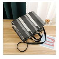 大学生上课手提帆布上班通勤单肩斜跨大容量笔记本A4教师公文包 黑色小号磁扣款