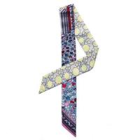 字母印花丝巾绑包包手柄丝巾缠手提包装饰飘带头巾小领巾斜纹真丝 繁花黄