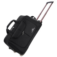 旅行包女拉杆包男大容量行李包手提包短途可折叠登机箱包防水耐磨 黑色 小号