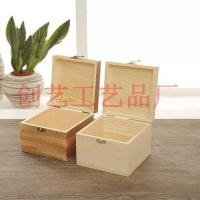 木盒子复古收纳盒正方形桌面收纳盒杂物小箱子家用木箱子厂家直销 9*9*5CM原木色 松木实木材质