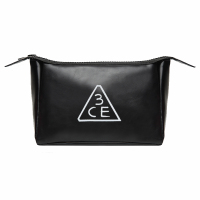 3ce化妆包小号防水化妆品收纳包旅行洗漱包韩版大容量手拿包 黑色PU