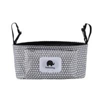 Bebewing婴儿推车挂袋尿布奶瓶水杯收纳置物童车挂包防水手提推车 圆点大象壳放抽纸 35*12*12cm