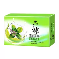 六神香皂肥皂批发绿茶甘草芦荟金盏菊百合沐浴洁面皂男女士 绿茶+甘草125g(清凉型) 3块装125g*3