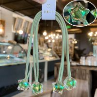 儿童头饰卡通高弹力橡皮筋发圈女童发绳扎马尾头绳学生双头橡皮筋 绿色五星