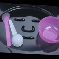 海藻面膜模具PVC面膜托盘膜具面膜板面膜DIY面膜化妆工具套装 小号面膜模具四件套1套