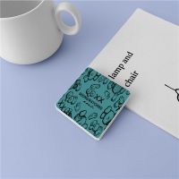 陈立农明星便携化妆镜韩国随身学生折叠双面镜迷你少女小镜子可爱 深绿芝麻街-化妆镜