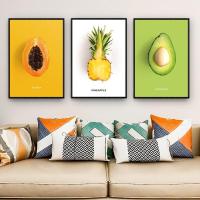 客厅装饰画现代简约沙发卧室餐厅背景墙上挂画床头画壁画三联画 [水果餐厅]黑边一套三幅 20*30cm每人限购一件