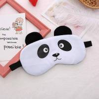 卡通熊猫睡眠眼罩可爱遮光透气男女情侣棉布毛绒学生冰敷热敷眼罩 熊猫眼罩A款(1个)送冰袋