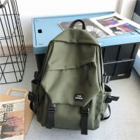 潮牌初高中学生书包男潮流韩版大学青少年旅行双肩背包男2020新款 墨绿色[没有挂件] 普通版
