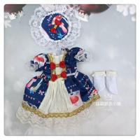 [六款洛丽塔裙]6分bjd六分30厘米娃衣娃裙短裙长裙带头饰袜子 6分bjd娃娃尺寸 白雪-草莓款(裙子+发饰)