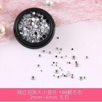 脸上贴饰品化妆亮闪闪眼妆亮钻泪钻珍珠贴面妆舞台妆眼钻亮片贴女 O27-平底圆钻大小混合送胶水点