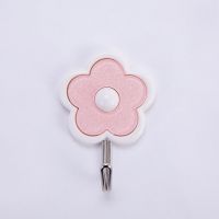 孱梅花加强力粘钩厨房承重粘胶挂钩门后免打孔挂勾墙壁亚克力粘钩 浅粉色5个装