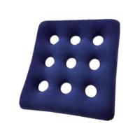 卧床神器病人臀部轮椅座垫褥疮坐垫充气坐痔疮垫屁股垫护理用品 乐惠植绒 蓝色 九孔坐垫 42*42