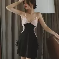 长夜漫漫情趣内衣女性感蕾丝透视露乳诱惑露背吊带睡裙家居服1050