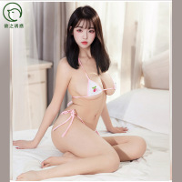 性感套装高弹火辣可爱樱桃少女纯欲三点式比基尼魔女游戏海边度假
