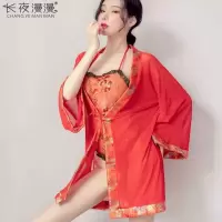 长夜漫漫唐装外套配肚兜 古典美女红色透视肚兜 情趣性感刺绣古装