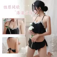 长夜漫漫情趣内衣女性感睡衣肚兜系带蕾丝诱惑家居套装大码1387