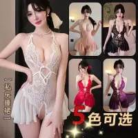 长夜漫漫情趣内衣性感露背透视网纱火辣开档免脱连体衣qqny女2069