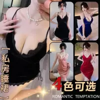 长夜漫漫情趣内衣性感诱惑蕾丝金丝绒睡裙睡衣纯欲套装qqny女2140