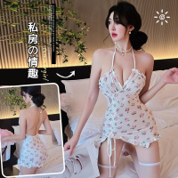 长夜漫漫情趣内衣性感火辣小碎花蕾丝纯欲风吊带包臀睡衣短裙1081