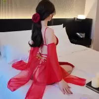 长夜漫漫情趣内衣性感绑带古风复古肚兜女汉服蕾丝连衣裙套装1546