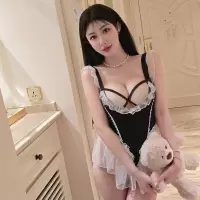 长夜漫漫情趣内衣性感纯欲蕾丝诱惑连体衣女制服免脱睡衣战袍2043