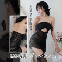 长夜漫漫情趣内衣性感镂空诱惑褶皱睡衣网红吊带裙家居服套装1930