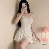 情趣内衣睡衣女高弹力冰丝露背性感包臀裙诱惑紧身衣吊带连衣裙套