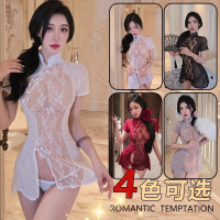 长夜漫漫情趣内衣复古旗袍镂空蕾丝短裙性感露背古风绑带纯欲1822