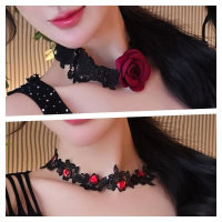 长夜漫漫情趣配饰性感蕾丝玫瑰腿环搭配情趣内衣制服套装诱惑9501