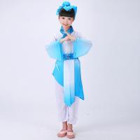 六一儿童演出服汉服男童古装三字经国学书童女幼儿园小孩表演服装 天蓝色渐变_ 110CM 质量保证