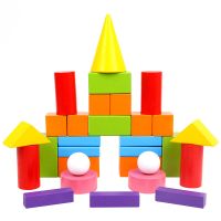 数学几何模型一年级小学立体图形教具正方体圆柱体长方体形状积木 几何体 16粒(每个形状只有一个)