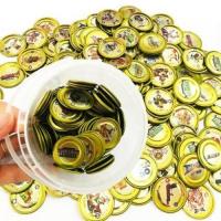 奥特曼铁卡片圆形金属小铁币120个+大号儿童玩具米米币铁卡 多种图案混装迷你包边小号铁币60个