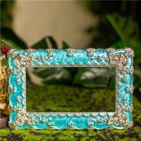 亚克力开关贴3d立体墙贴现代简约家用北欧风奢华插座装饰灯保护套 银蓝 75*120mm