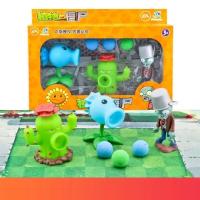 植物大战僵尸2软胶可发射寒冰豌豆射手仙人掌射手铁桶僵尸玩具 3只装:寒冰+仙人掌+铁桶