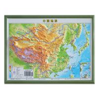 3d凹凸立体地图高清中国世界地形地理地图小号中号大号2021新版 单张中国地形图 22*29cm