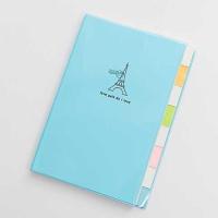 多功能笔记本学生分类分层分隔页索引笔记本子带标签带分类的 A5/25k 中号 蓝色