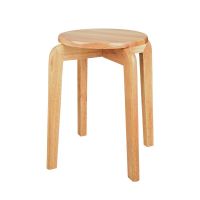 实木凳子家用板凳木头椅子简约时尚小矮凳客厅现代圆凳子餐桌凳 原木色可叠圆凳