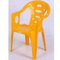 加厚塑料扶手椅沙滩椅家用大排档靠背椅烧烤成人大号椅子休闲餐椅 黄色 20张或以上(每张35)