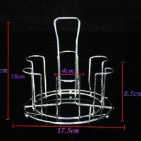 不锈钢杯架子倒挂挂架家用水杯架一次性杯子取杯器挂墙沁水架茶盘 6位矮杯架