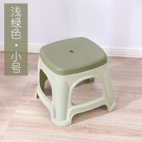 塑料凳子家用加厚餐桌高板凳简约方凳椅子客厅胶登子经济型胶凳子 浅绿色 小号